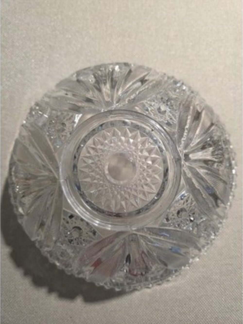 VTG Manganese Clear Glass Bowl Starburst UV Glow 365nm AS-IS Chipped/Read - Picture 6 of 8